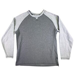 ROWM Mens Raglan Long Sleeve Shirt Grey Two Tone Crew Neck Size L RN 58909